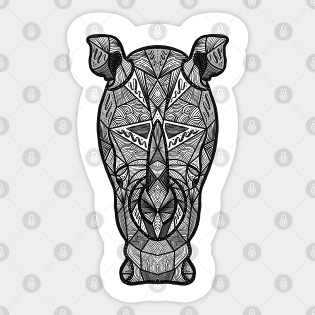 Rhino - Illustration - Wild Series Sticker by mark_karwowski